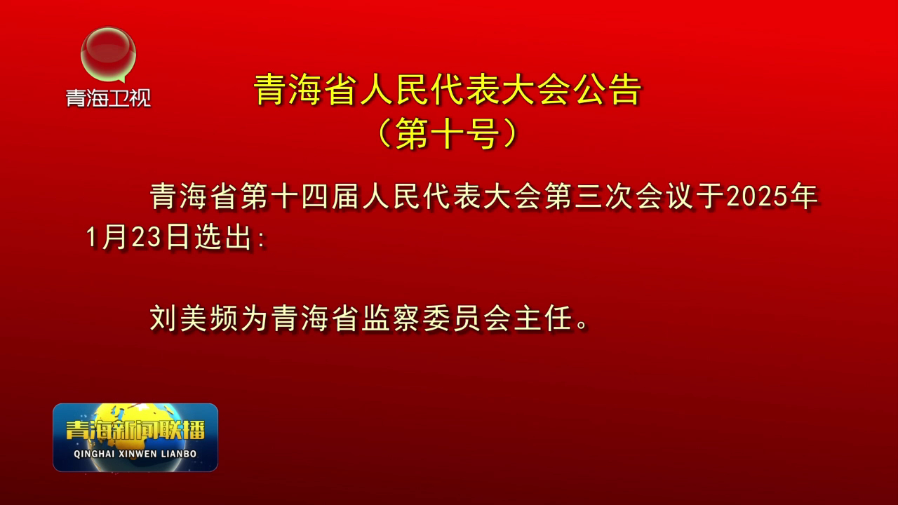 青海省人民代表大會公告（第十號)