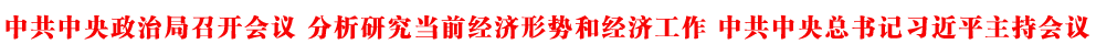 中共中央政治局召開會議 分析研究當(dāng)前經(jīng)濟(jì)形勢和經(jīng)濟(jì)工作 中共中央總書記習(xí)近平主持會議