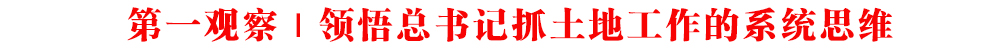 第一觀察 | 領(lǐng)悟總書(shū)記抓土地工作的系統(tǒng)思維