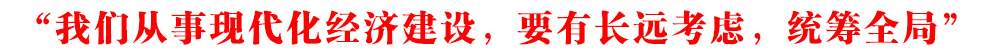 “我們從事現(xiàn)代化經(jīng)濟(jì)建設(shè)，要有長(zhǎng)遠(yuǎn)考慮，統(tǒng)籌全局”